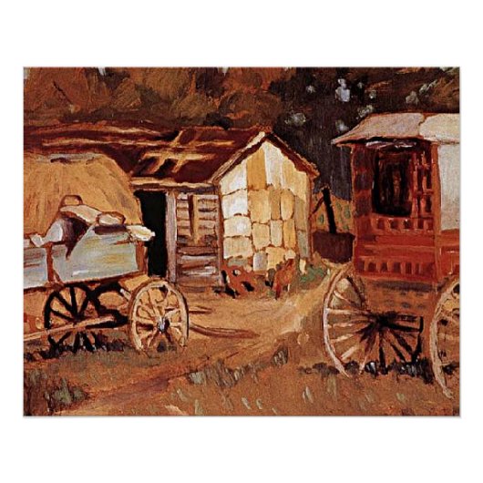 Poster Grant Wood - Les Horsetraders (Devant)