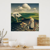 Poster Grant Wood - Printemps dans le pays (Cuisine)