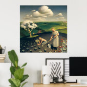 Poster Grant Wood - Printemps dans le pays (Bureau à domicile)
