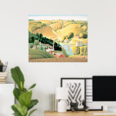 Poster Grant Wood - Stone City, Iowa (Bureau à domicile)
