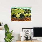 Poster Grant Wood - Young Corn (Bureau à domicile)
