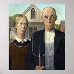 Poster Grant Wood's American Gothic