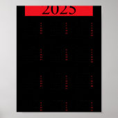 Poster Graphic New Year 2025 Calendar With Holidays In Re (Devant)