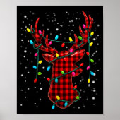 Poster Graphic Plaid Rudolph Christmas Tree Light Xmas Me (Devant)