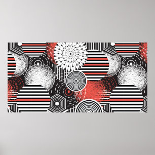 Poster Graphic vintage and illustration with abstract ele