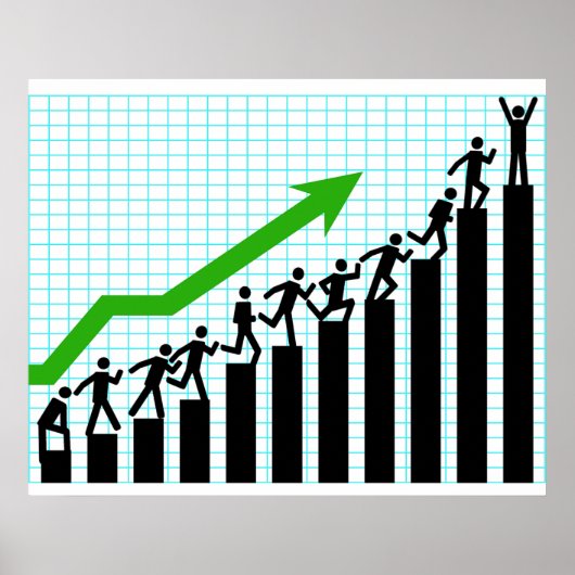 Poster Graphique à barres de progression de réussite de c (Devant)