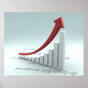 Poster Graphique à barres et flèche avec formule