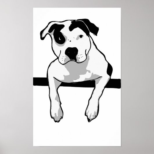 Poster Graphique à bille en T Pit Bull (Devant)