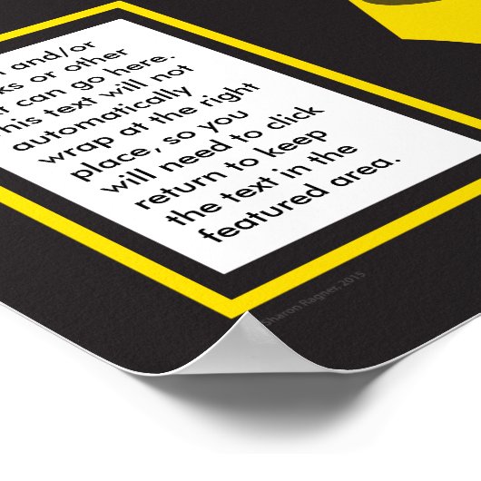 Poster Graphique à ruban jaune (Coin)