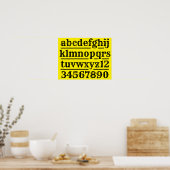 Poster Graphique Alphabet et chiffres (Cuisine)