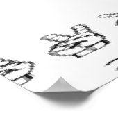 Poster Graphique Alphabet et chiffres ASL en langage des (Coin)