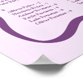 Poster Graphique alphabétique moderne violet (Coin)