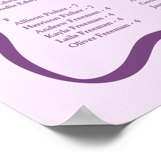 Poster Graphique alphabétique moderne violet (Coin)