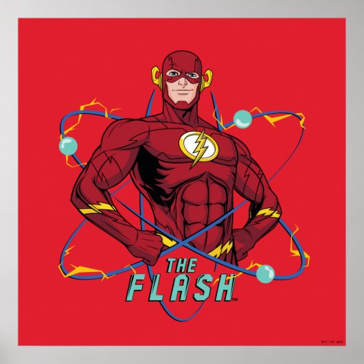 Poster Graphique atomique Flash de dessin (Devant)