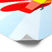 Poster Graphique Biplane rouge avec Blue Star Burst (Coin)