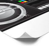 Poster graphique blaster du ghetto de boombox rétro (Coin)