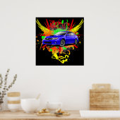 Poster graphique bleu WRX Impreza 2011 (Cuisine)