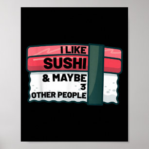 Poster Graphique cadeau de citation de sushi japonais amu