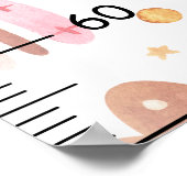 Poster Graphique Centimètre De Croissance Du Boho Arc-En- (Coin)