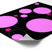 Poster Graphique circulaire rose et noir (Coin)