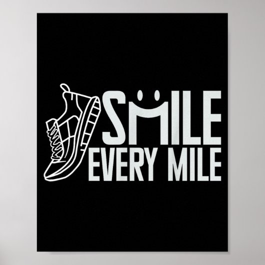 Poster Graphique cool sourire de coureur de course drôle (Devant)