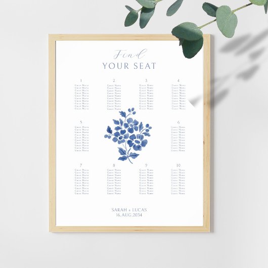 Poster Graphique d'affichage Mariage élégant à dix tables