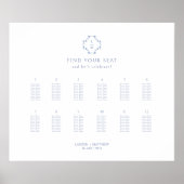 Poster Graphique d'affichage Mariage élégant de 12 tables (Devant)
