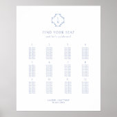 Poster Graphique d'affichage Mariage élégant de 12 tables (Devant)
