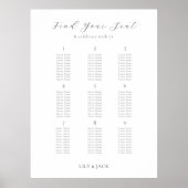 Poster Graphique d'affichage Mariage élégant de 9 tables (Devant)