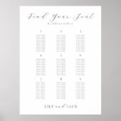 Poster Graphique d'affichage Mariage élégant de 9 tables (Devant)