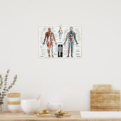 Poster Graphique d'anatomie humaine en français vintage (Cuisine)