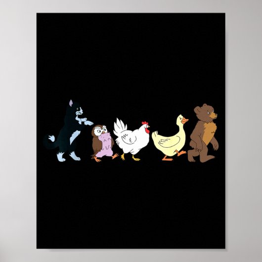 Poster Graphique d'anniversaire de petit ours drôle Y2k A (Devant)