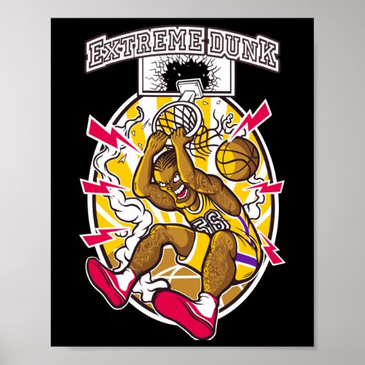 Poster Graphique de basket-ball (Devant)