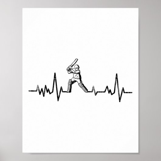 Poster Graphique de battement de cœur drôle de cricket po (Devant)