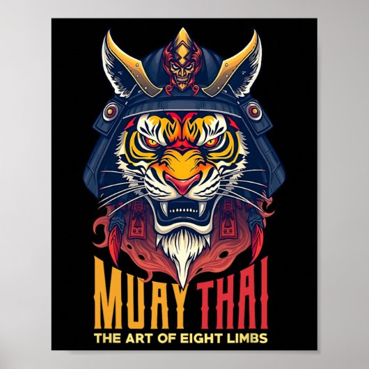 Poster Graphique de boxe thaïlandaise de Muay Thai Samura (Devant)