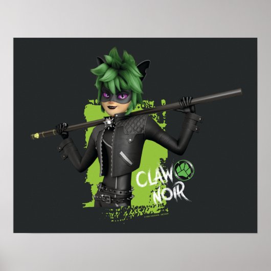 Poster Graphique de caractère noir de la bande de rebond (Devant)