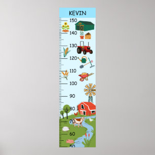 Poster Graphique de croissance agricole rustique