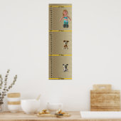 Poster Graphique de croissance - Chat de chien et Poupées (Cuisine)