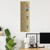 Poster Graphique de croissance - Chat de chien et Poupées (Bureau à domicile)