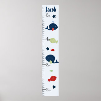 Poster Graphique de croissance de la baleine/poisson Jack