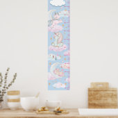 Poster Graphique de croissance de la licorne de bébé de f (Cuisine)