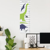 Poster Graphique de croissance de la pépinière de dinosau (Bureau à domicile)