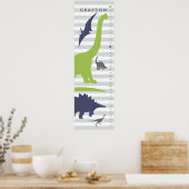 Poster Graphique de croissance de la pépinière de dinosau (Cuisine)