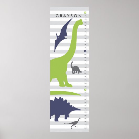 Poster Graphique de croissance de la pépinière de dinosau (Devant)