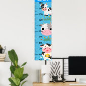Poster Graphique de croissance de la vache à bébé mignonn (Bureau à domicile)
