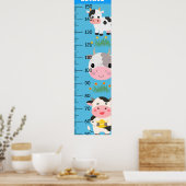 Poster Graphique de croissance de la vache à bébé mignonn (Cuisine)