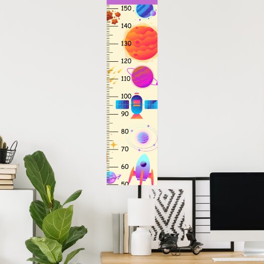 Poster Graphique de croissance de l'espace et des fusées (Bureau à domicile)