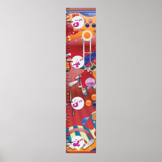 Poster Graphique de croissance de machine de flipper. (Devant)