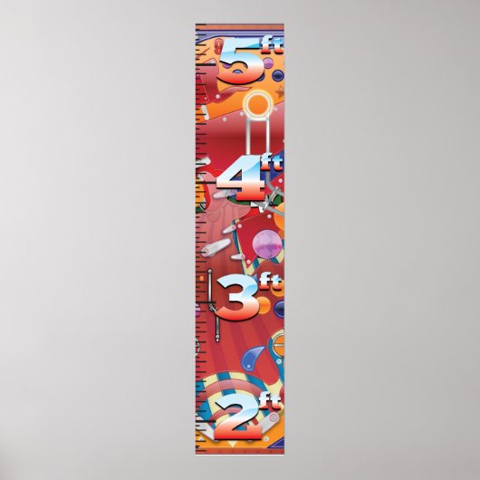 Poster Graphique de croissance de machine de flipper. (Devant)