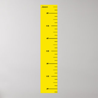 Poster Graphique de croissance de règle jaune